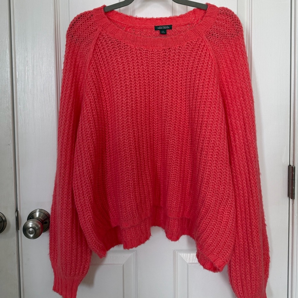 Cozy cropped orange Knit Sweater